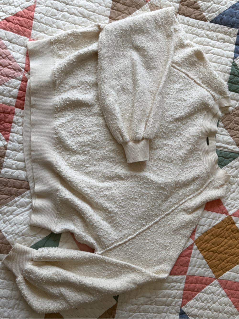 Free People Cropped Cream Sweater